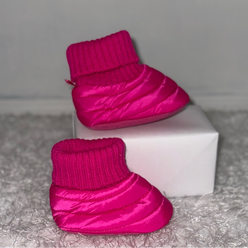Baby‎ Gap Puffer Booties Pink Knit Cuff Winter Snow Toddler Infant Size 3-6M